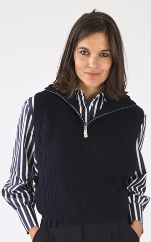 Pull tour de cou laine bleu