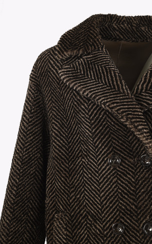 Caban laine chevrons marron