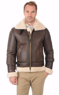 Blouson cuir best sale bombardier homme