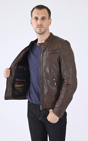 Blouson cuir Gafino Bison