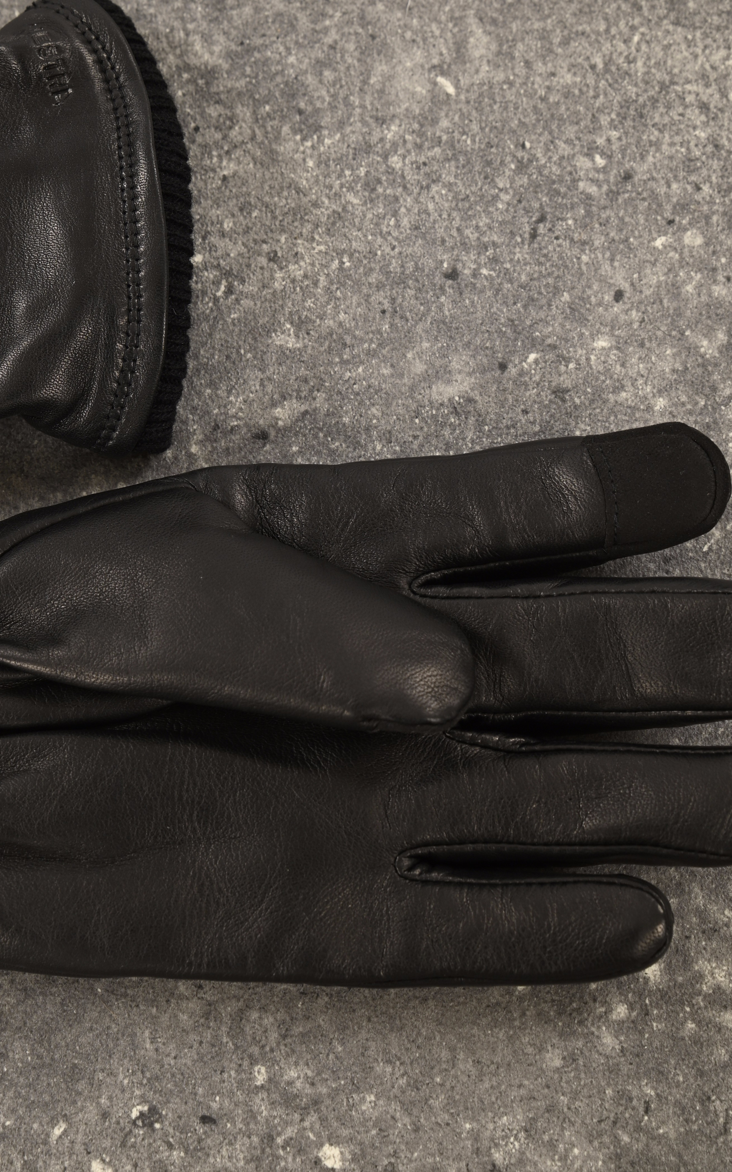 Gants cuir homme noir Hestra - La Canadienne - Accessoires Cuir Noir