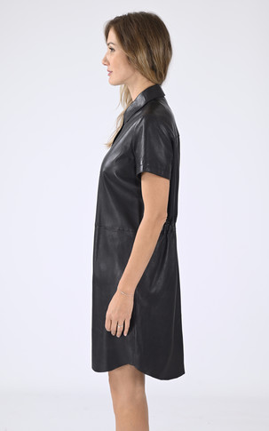 Robe cuir agneau noir