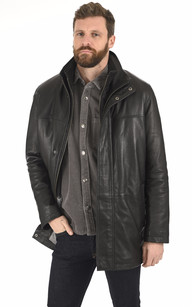 Veste longue 2025 en cuir homme