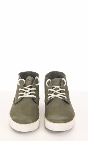 Baskets BM19 en cuir kaki