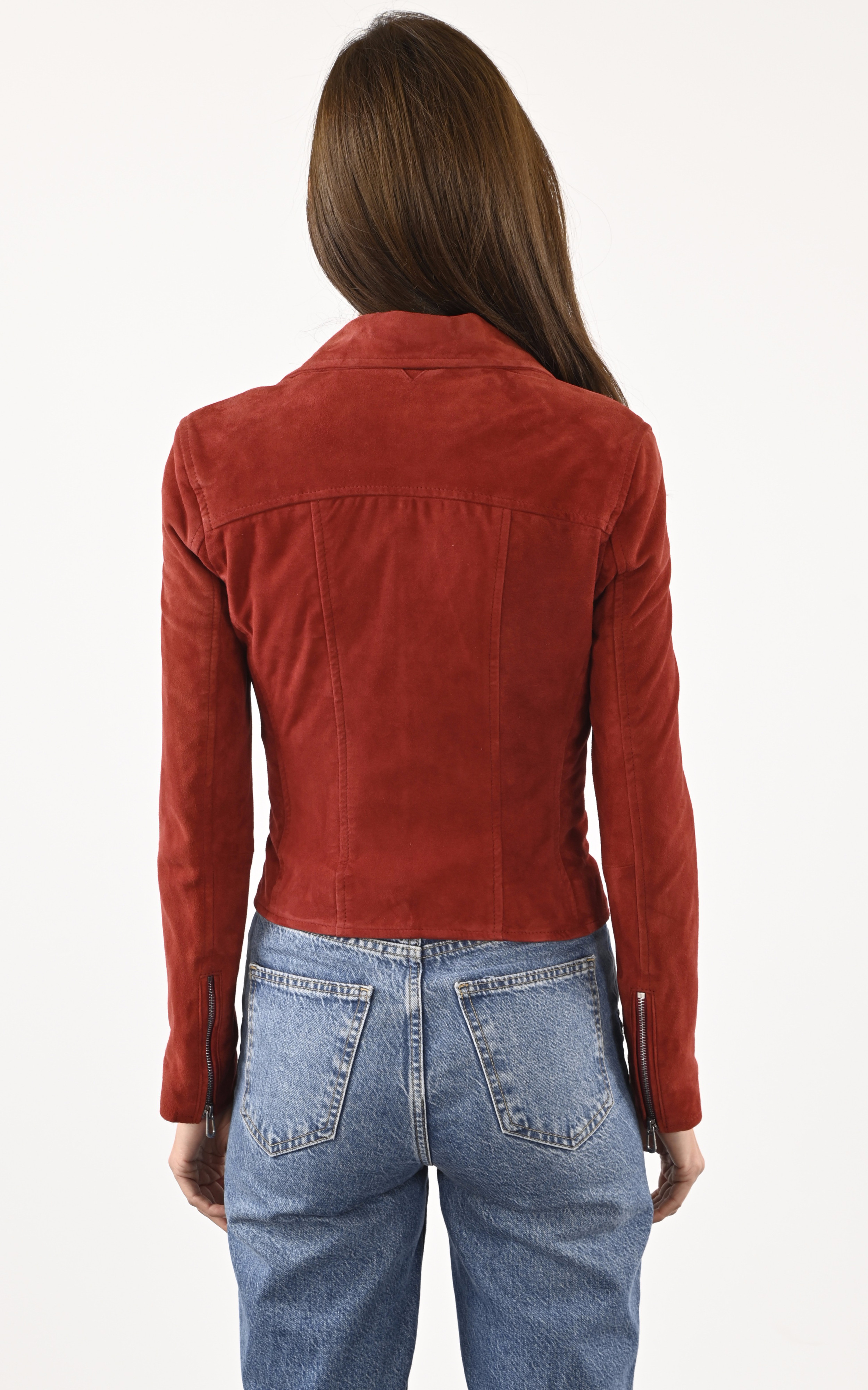 Blouson cuir velours Bonita Red Rose Garden