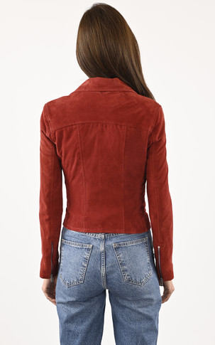 Blouson cuir velours Bonita Red