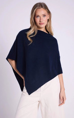 Poncho cachemire bleu