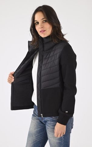 Veste bi-matière Annick noire
