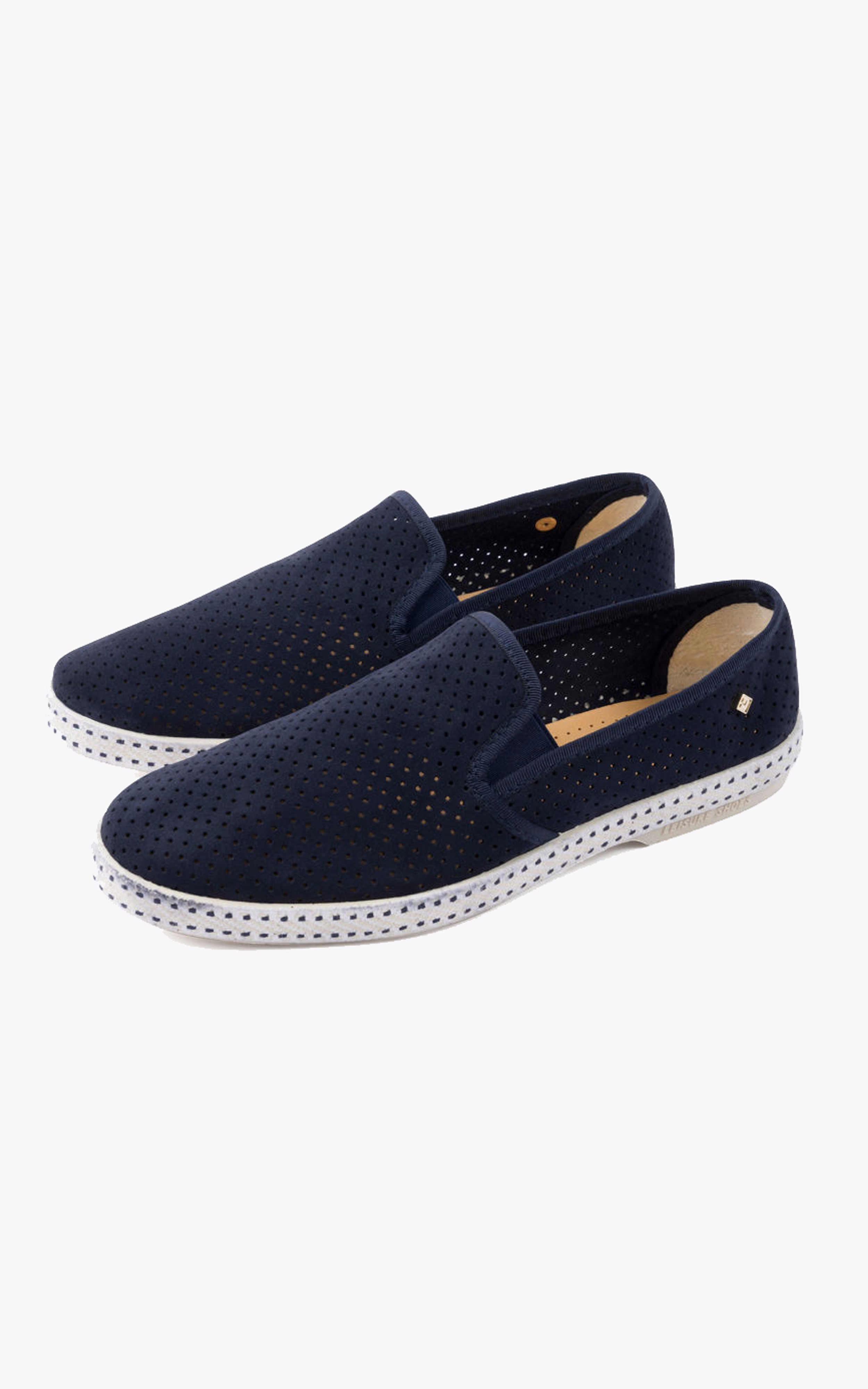 Mocassins cuir velours bleu marine Rivieras