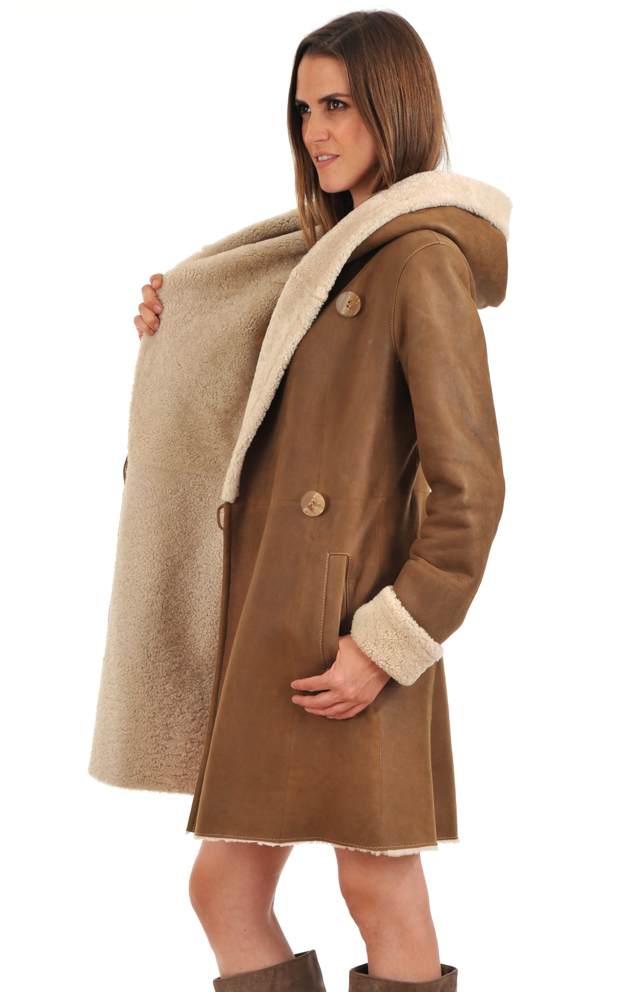 Manteau camel laine femme hot sale