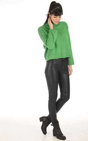 Jean cuir stretch Jiny noir