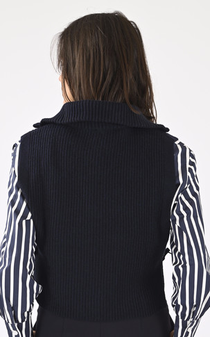 Pull tour de cou laine bleu