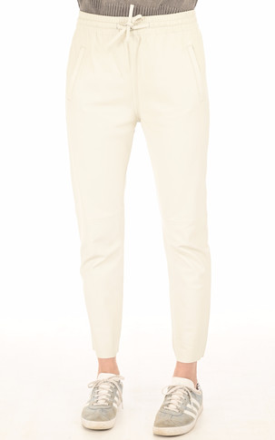 Pantalon jogpant cuir blanc
