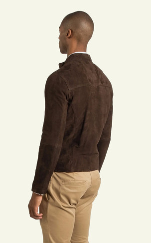 Blouson cuir velours Sylvino marron
