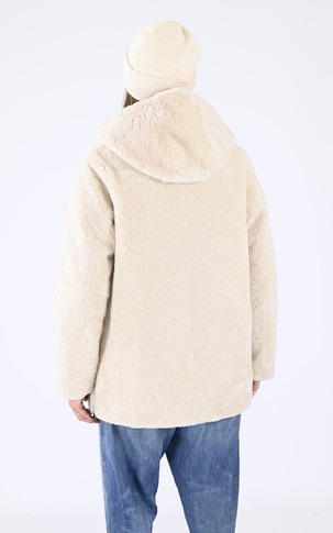 Veste peau lainée beige