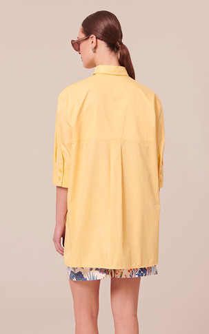 Chemise manches courtes oversize jaune