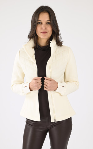 Veste bi-matière Annick crème