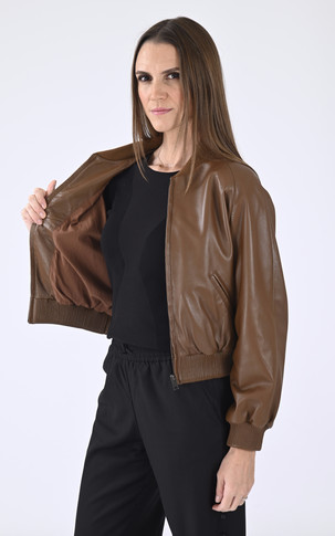 Blouson cuir Gaia Cognac