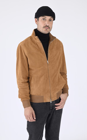 Blouson confort velours  Joel cognac