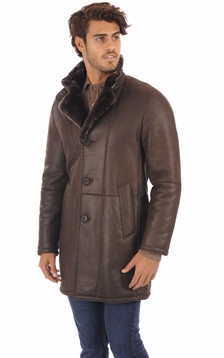 Manteau Chic Peau Lainée Marron Manteau Chic Peau Lainée Marron