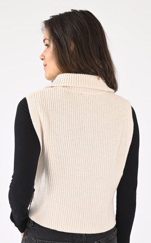 Pull tour de cou laine beige