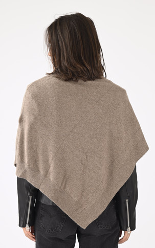 Poncho cachemire taupe