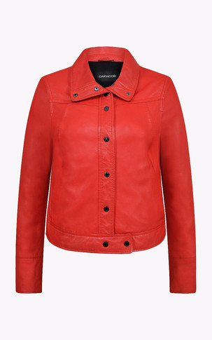 Blouson cuir Nubie rouge