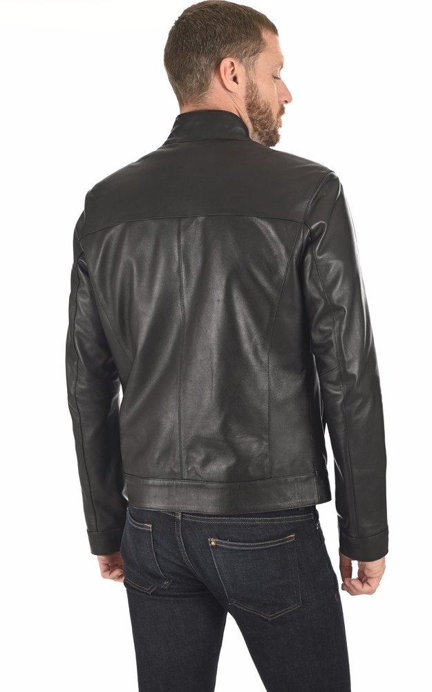 Blouson cuir homme noir La Canadienne