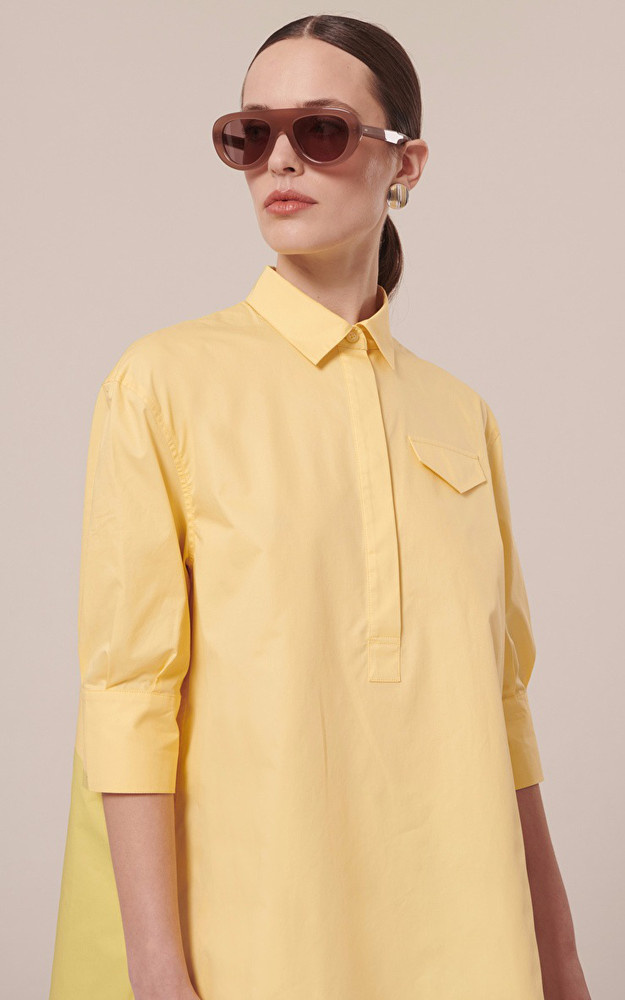Chemise manches courtes oversize jaune Tara Jarmon