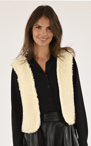 Gilet laine mouton beige