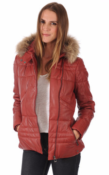 Doudoune Cuir Rouge Femme Doudoune Cuir Rouge Femme