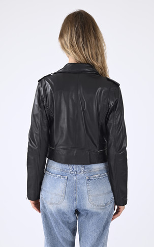 Blouson Yoko en cuir noir