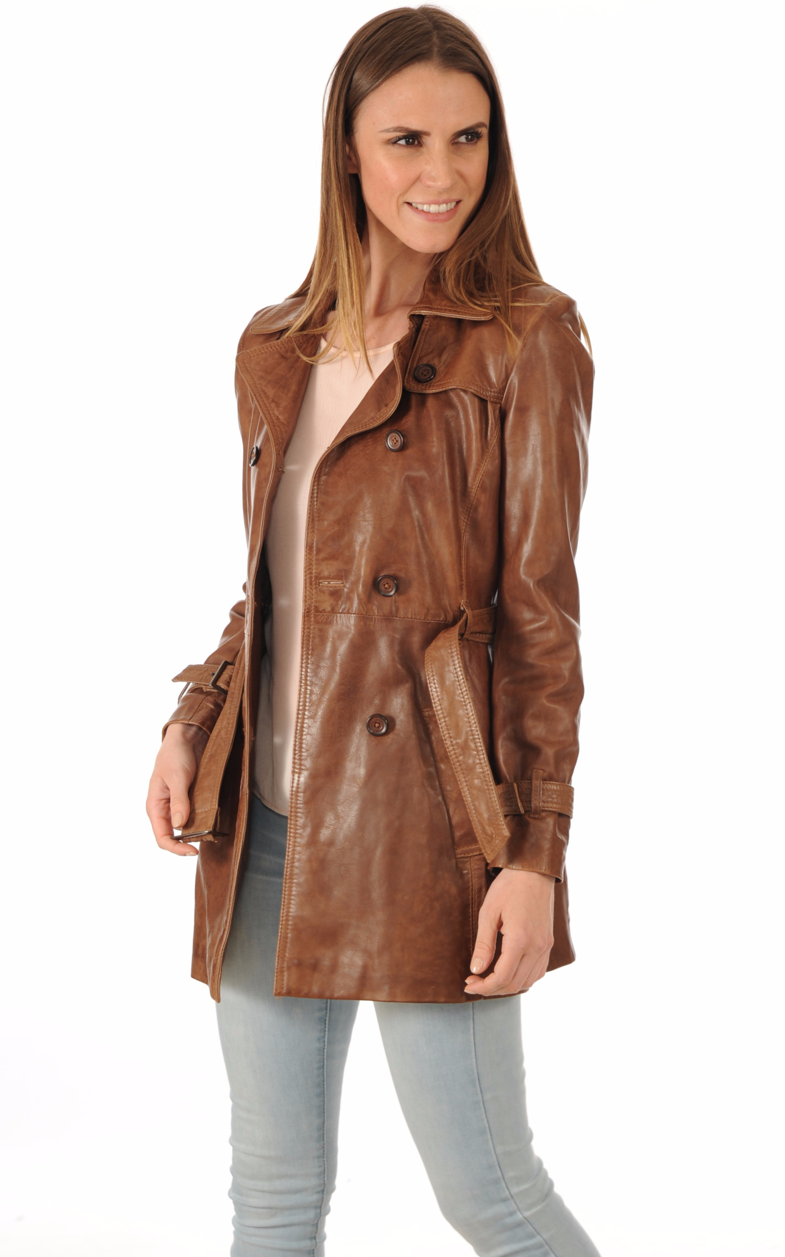 Trench Cuir Femme Bison Rose Garden - La Canadienne ...