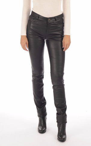 Pantalon Jean cuir stretch noir