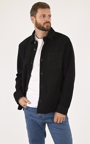 Surchemise agneau nubuck noir