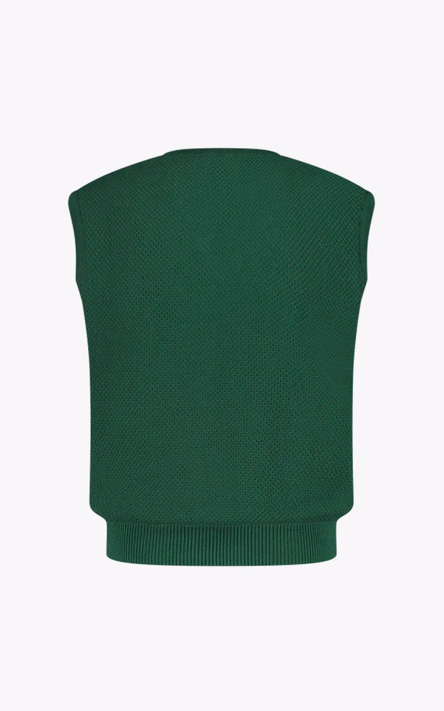 Pull sans manches coton vert Rivieras