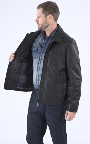 Blouson chaud cuir noir