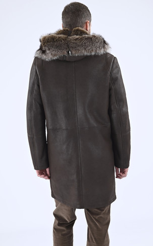 Manteau mérinos et marmotte marron