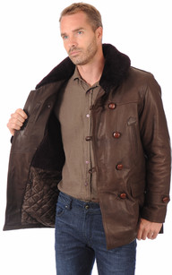 34 Et Homme Cuir Canadienne Peau Vestes La Daim Lainée qS45x5B