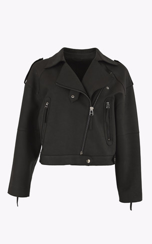 Blouson couture  agneau noir