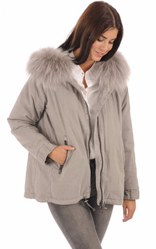 Parka Cape Fourrure Gris Femme Parka Cape Fourrure Gris Femme