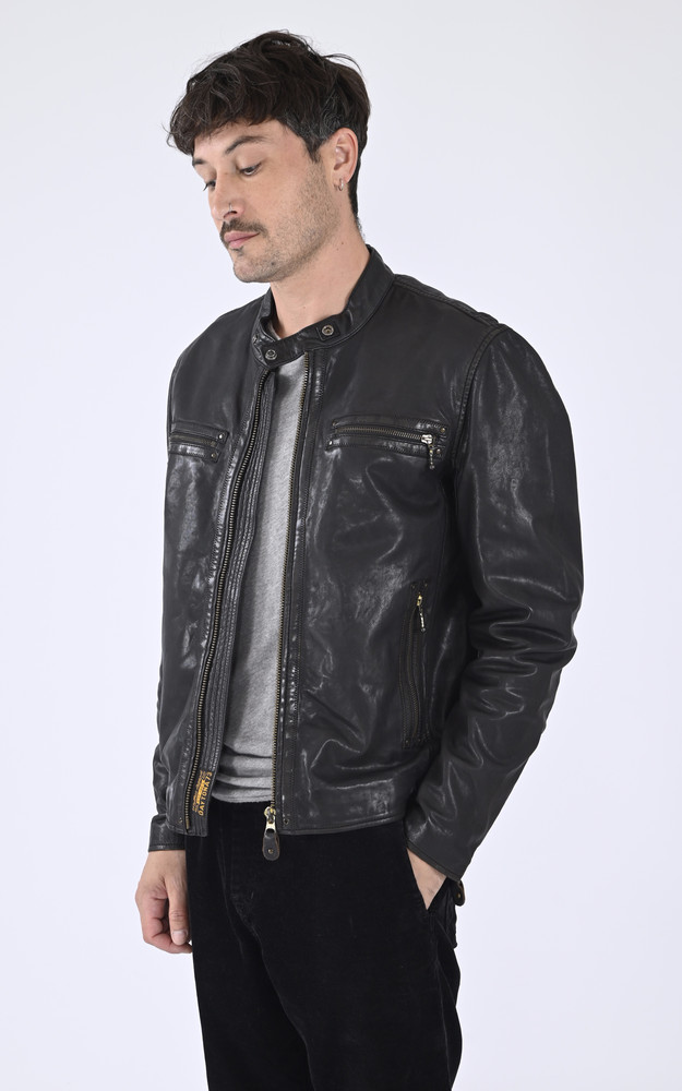 Blouson agneau Akronima noir Daytona 73