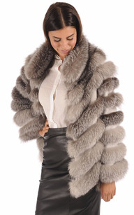 Veste Fourrure Renard Naturel Agostoni La Canadienne Veste Fourrure Renard Argenté Agostoni La Canadienne