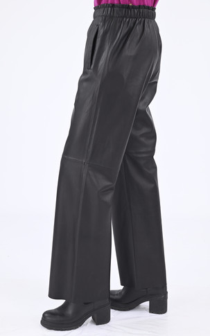 Pantalon cuir large Uranus noir