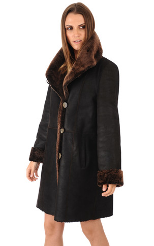 Manteau en merinos patiné