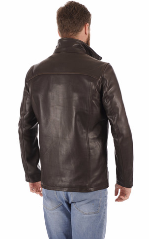 Veste cuir vachette marron