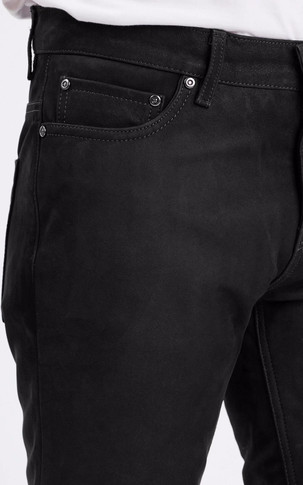 Pantalon Bowling vachette nubuck noir