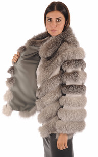 Veste Fourrure Renard Naturel Agostoni La Canadienne Veste Fourrure Renard Argenté Agostoni La Canadienne