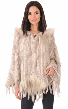 Poncho Fourrure Lapin & Raccoon Poncho Fourrure Lapin & Raccoon