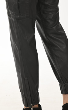 Pantalon Cargo cuir noir